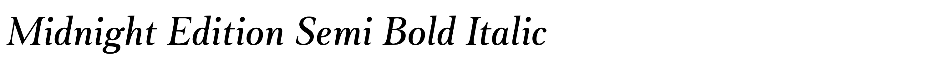 Midnight Edition Semi Bold Italic